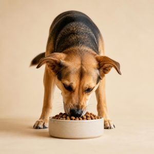 Perro comiendo alimento balanceado